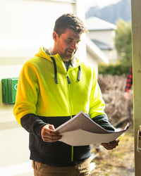 Taylor Hoodie in Fluoro Yellow & Navy