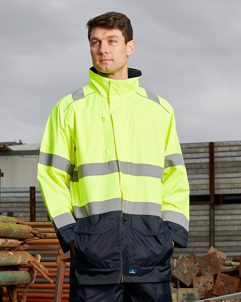 Ultimate Jacket in Fluoro Yellow & Navy