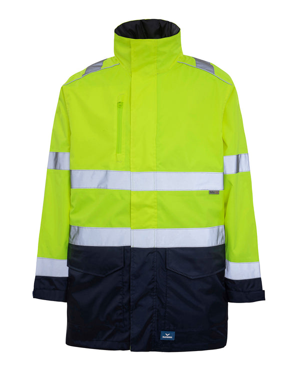 Hi-Vis Ultimate Jacket in Fluoro Yellow & Navy