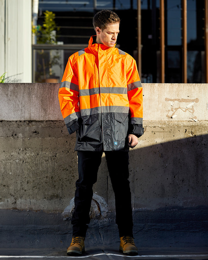 Ultimate Jacket in Fluoro Orange & Navy