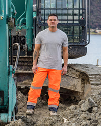 Hi-Vis Utility Pant in Fluoro Orange & Navy