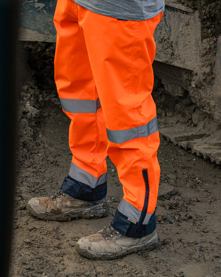 Hi-Vis Utility Pant in Fluoro Orange & Navy